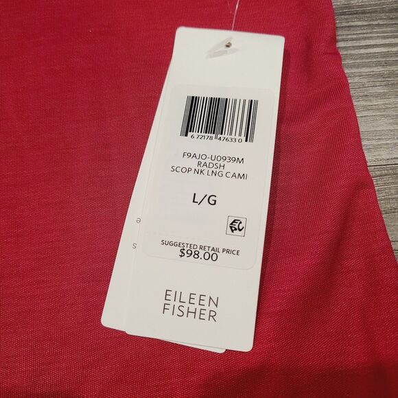 NEW Eileen Fisher Tank Top L Burgundy Red Soft Tencel‎ Sleeveless Pullover - Picture 6 of 10